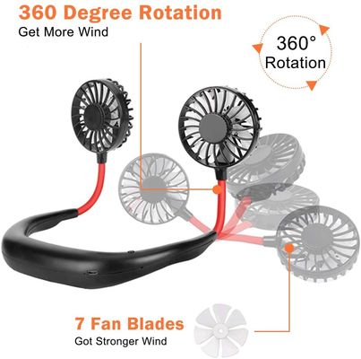 Personal Cooling 3.7V 4hrs Portable Hanging Mini Neck Fan with different color