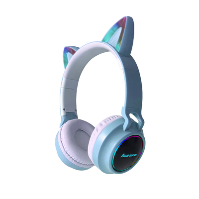 Cat Ears Bluetooth LED Wireless Headphones Control Kid Boy Girl Stereo Music Helmet Headset Gift