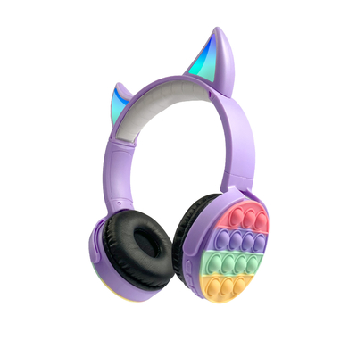 12m Noise Cancelling Bluetooth Headphones With Pop Bubbles Silicone Push Pop Toy Stereo Headsets