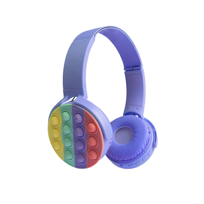 Fidget Pop Sensory Bluetooth Stereo Headphone Rainbow Colour release pressure earphone